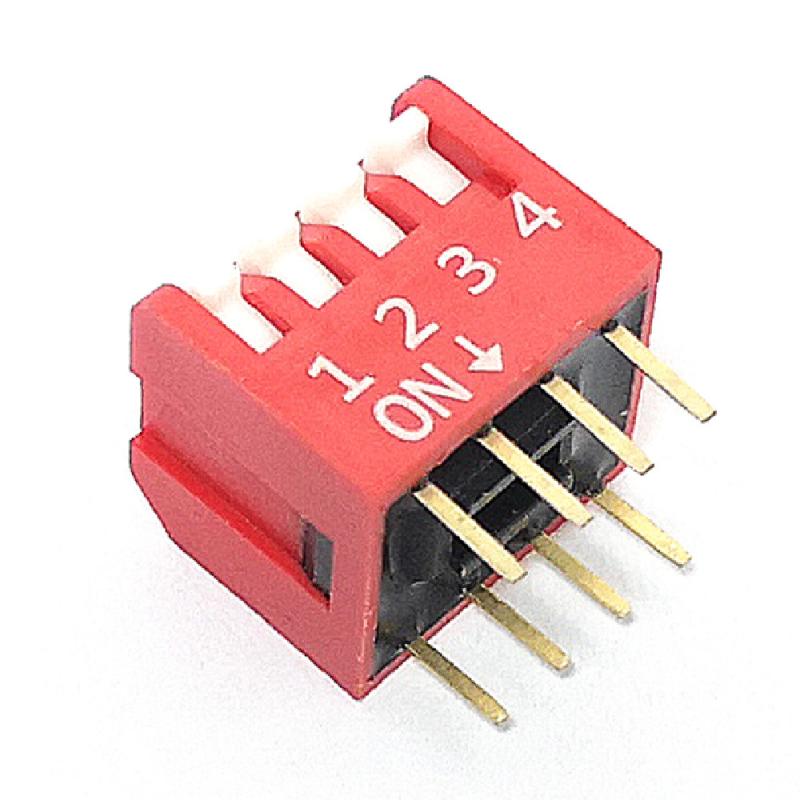 2.54mm pitch red 8pin dip switch
